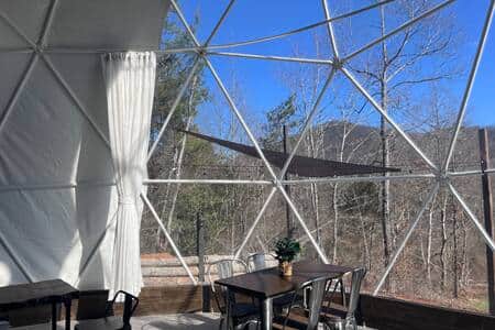 Breakfast in the dome is as good as eating outside
