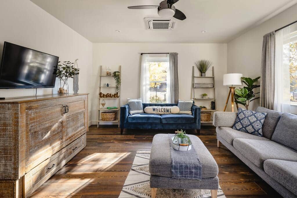 Living room includes Queen Murphy Bed