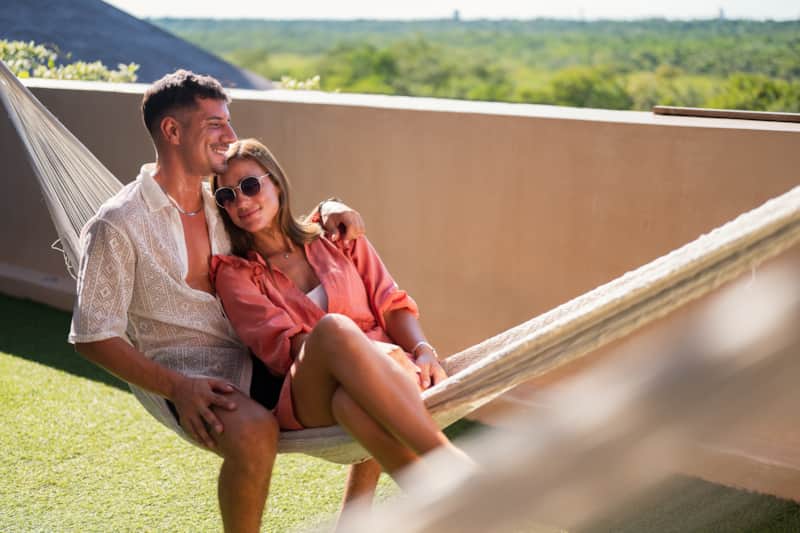 Hammock with ocean view on rooftop of Villa TuluMar