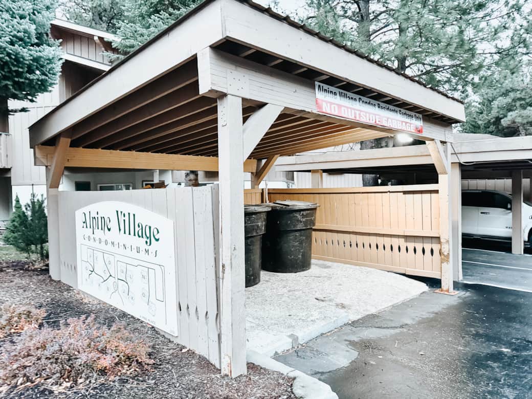 Front entrance and Trash Receptacle