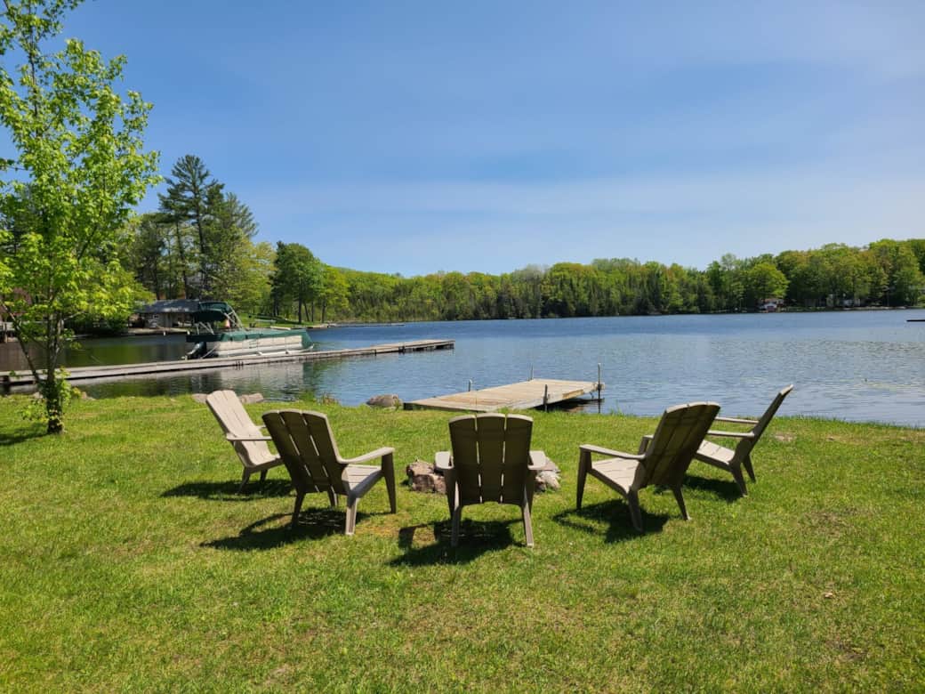 Your waterfront with firepit and dock Your waterfront with firepit and dock