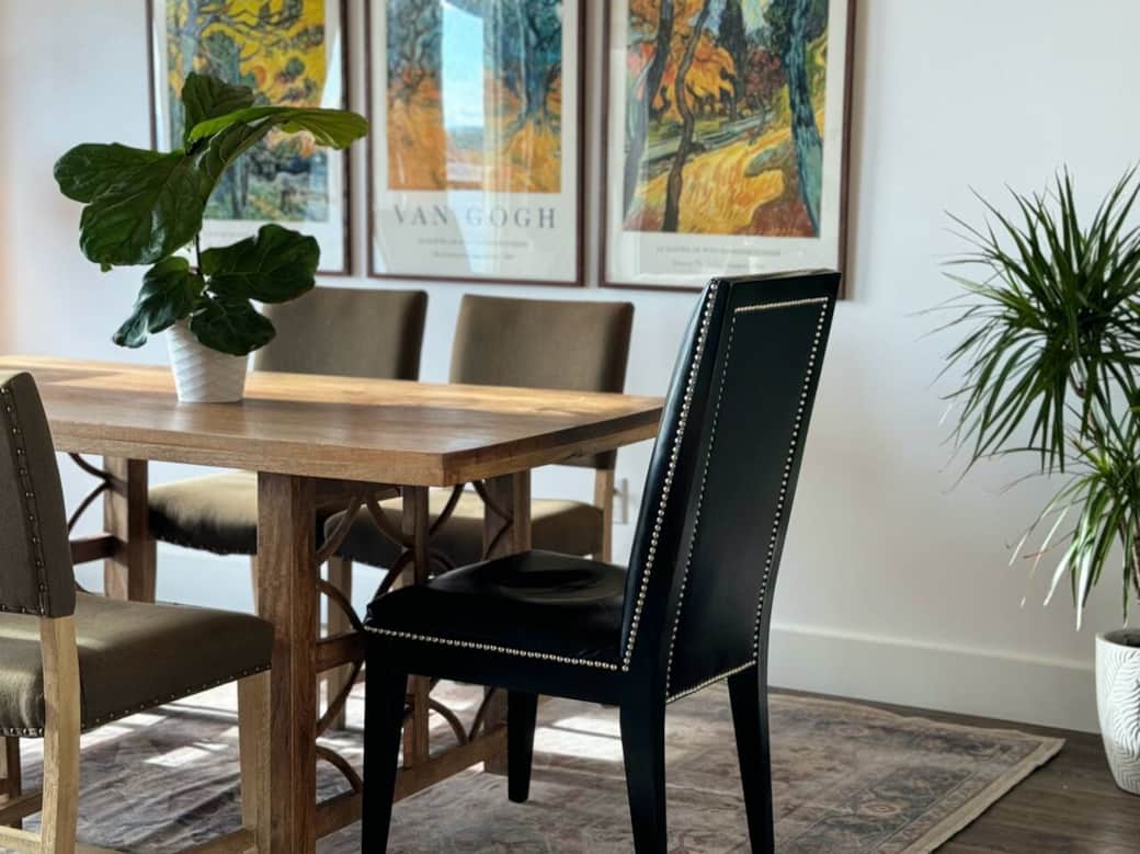 Warm, Stylish Dining Area