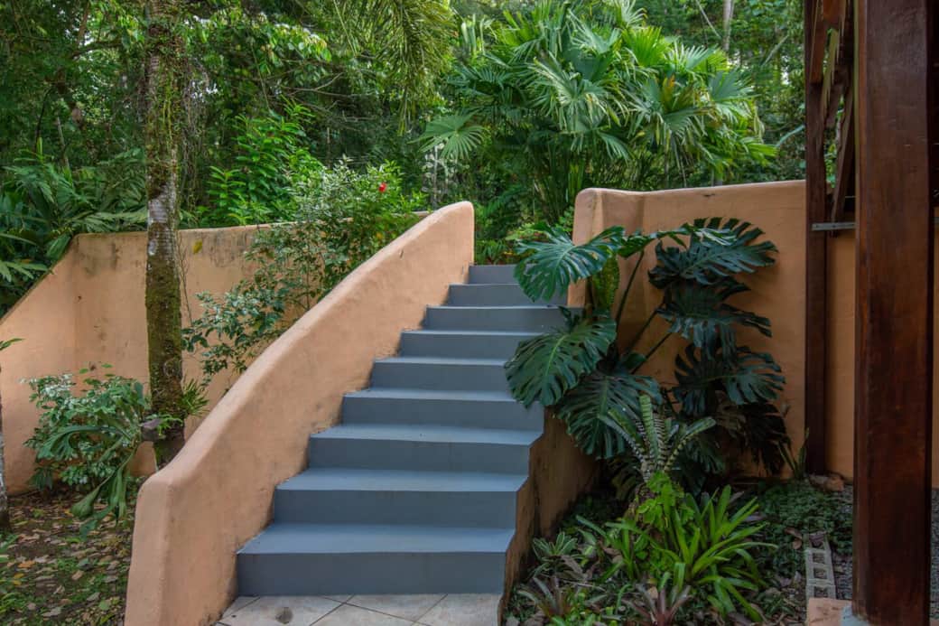 Stairs to the upper parking lot