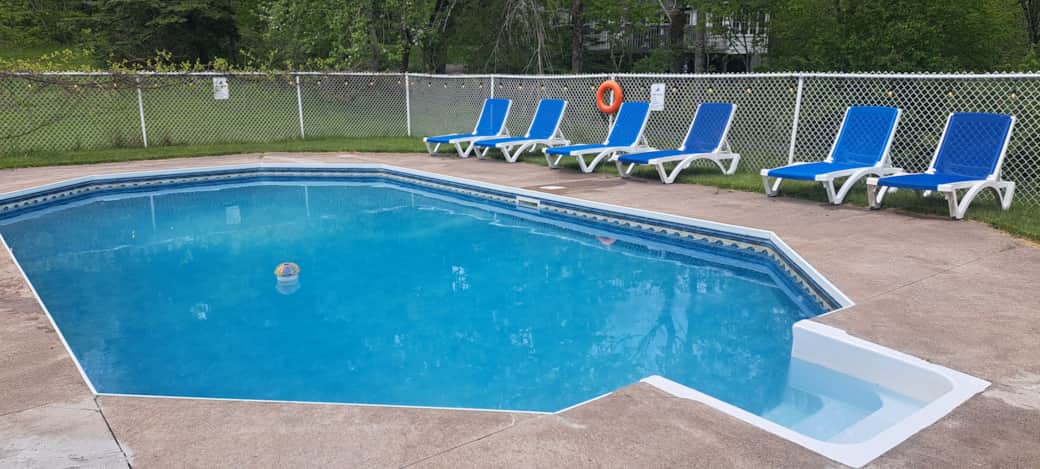 Private freshwater pool and loungers Private freshwater pool and loungers