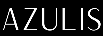 AZULIS logo white on black background
