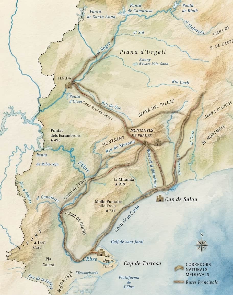 Natural and historical corridors between Tarragona, Conca de Barberà and Lleida