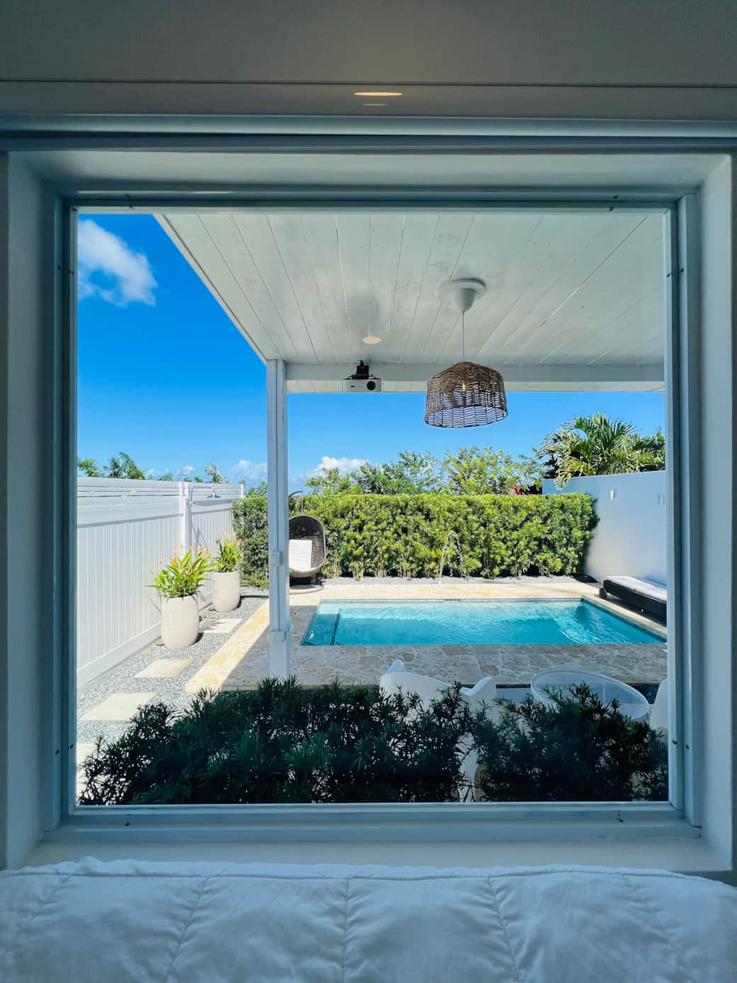 Pool, view from bed.