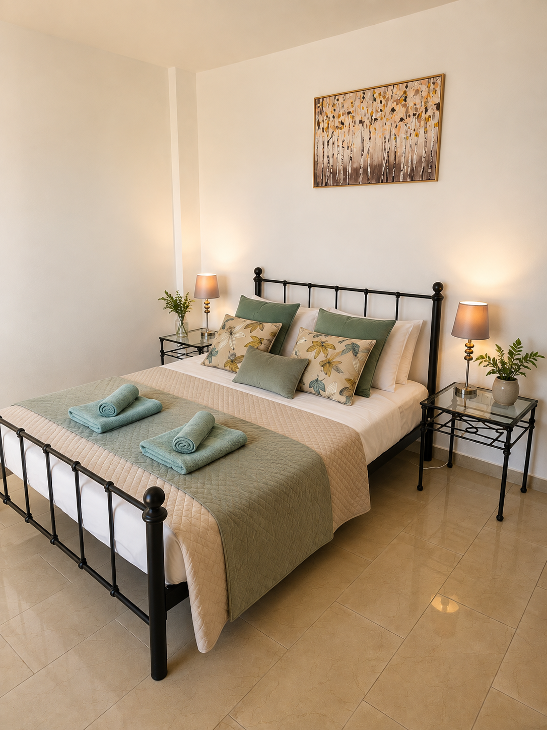 Serene bedroom with adjoing bathroom
