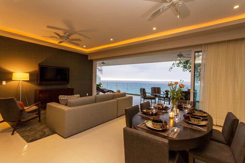 Open a wall of glass to The Private Terrace