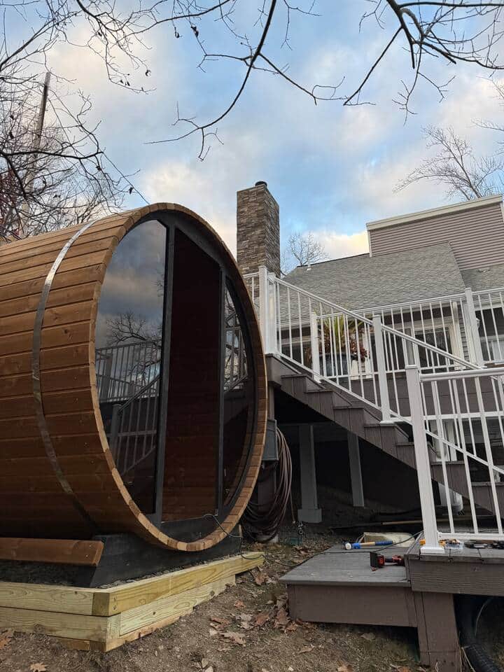 Sauna project on the way - not yet ready, but soon to be completed by the end of the year. Sauna project on the way - not yet ready, but soon to be completed by the end of the year.