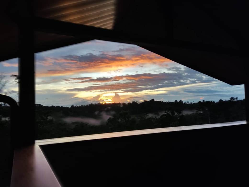 Upstairs balcony sunrise view Upstairs balcony sunrise view