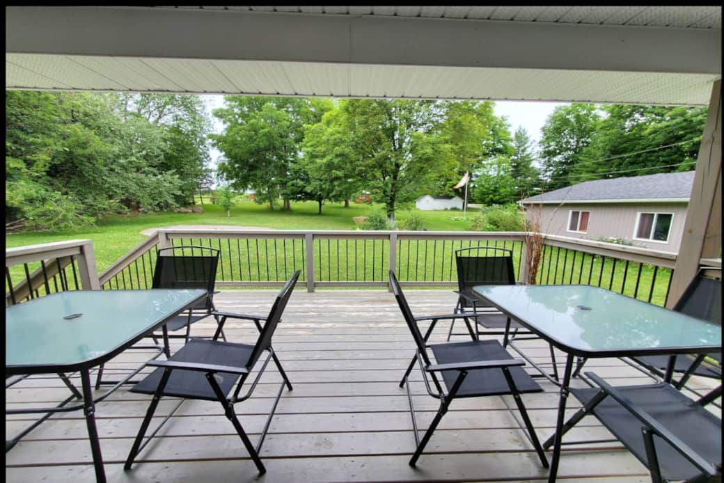 Outdoor dining area large picnic tables Outdoor dining area large picnic tables