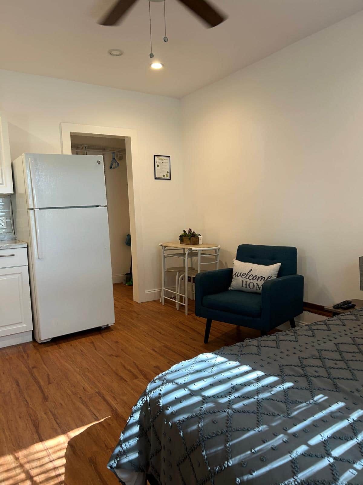 Cozy dining space with a stylish armchair, perfect for reading and relaxing. Lakeland, FL