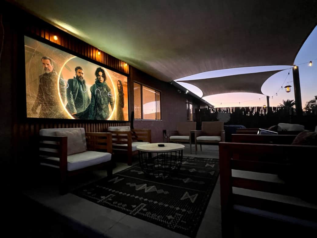 Your own desert screening room: watch your favorite films projected outdoors as the stars come out overhead.