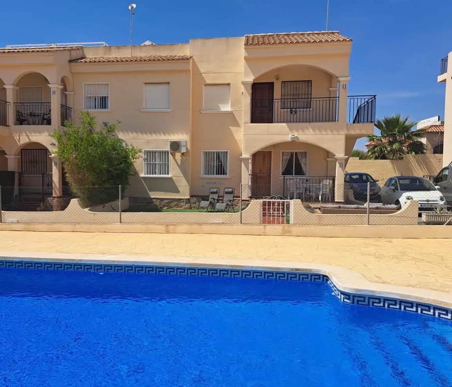 Pool area outside apartment