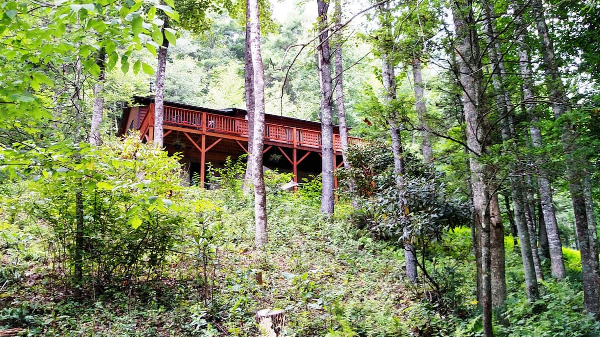 View up to Cabin from road