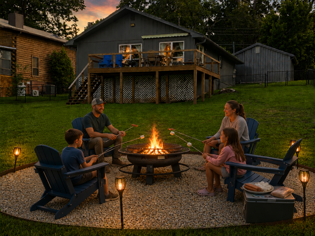 Gather Around the Fire for S'mores, Laughter & Lake Views