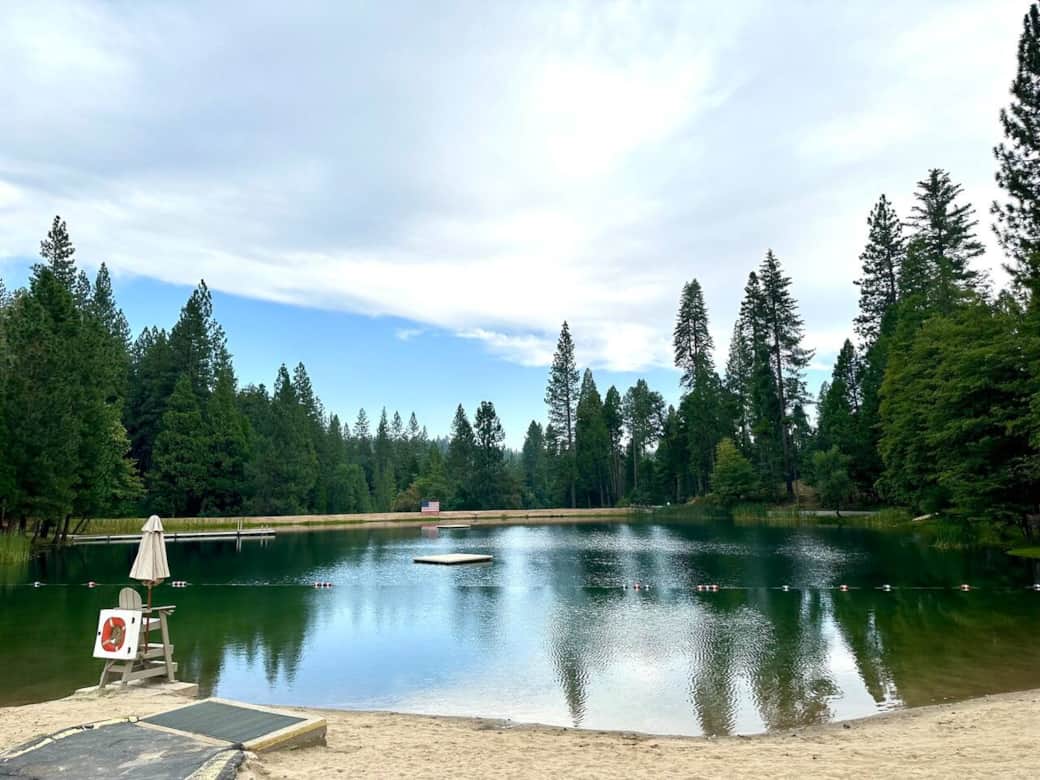 Lodge Lake, one of two private lakes available to cabin guests 