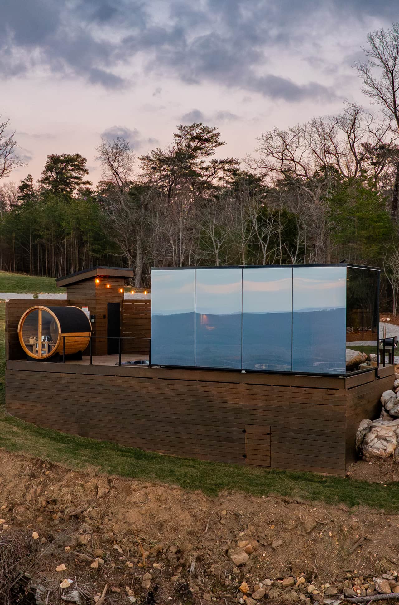 Prism the Glass House offers a serene, modern escape surrounded by mountain scenery.