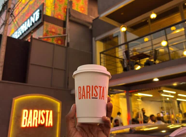 Coffee pouring into a cup