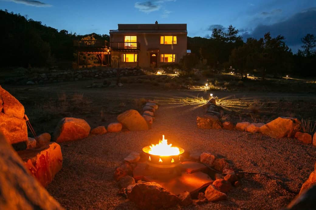 Gas fire pit. Mountain evenings by the fire pit with incredible Colorado views.