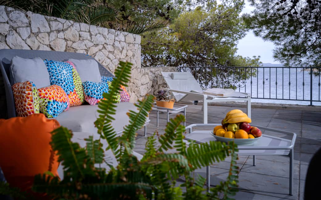 Sea view from patio - new luxury outdoor furniture 2020.