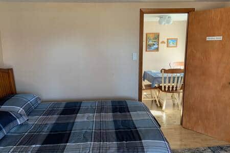 The Blue Room is next to the kitchen.  Two small closets and built-in storage.