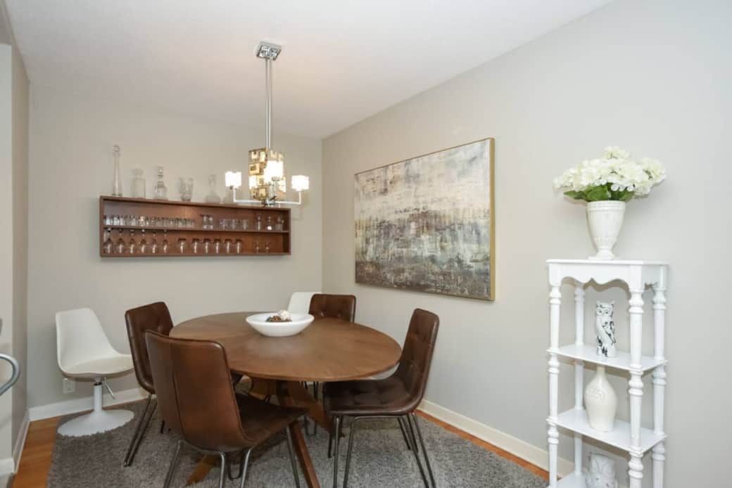 A dedicated dining space designed for both intimate dinners and productive remote work sessions