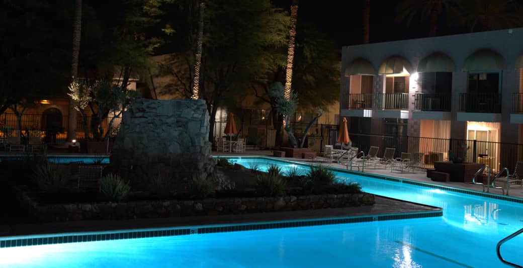 Enjoy an evening swim 