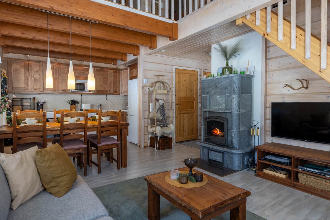 Sala de estar y chimenea