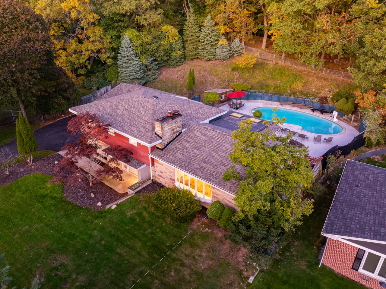Aerial view of home