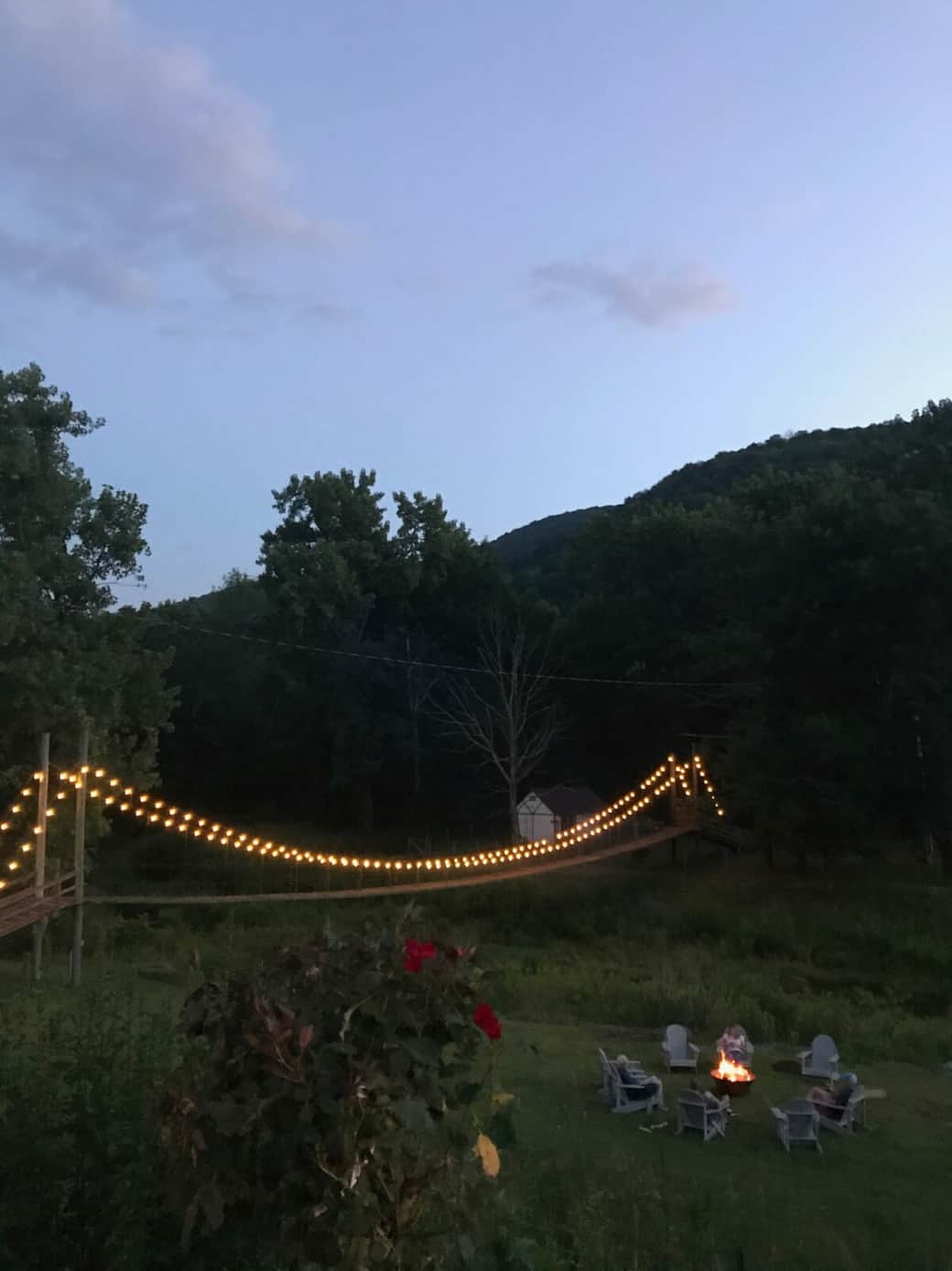 Bridge and outdoor firepit