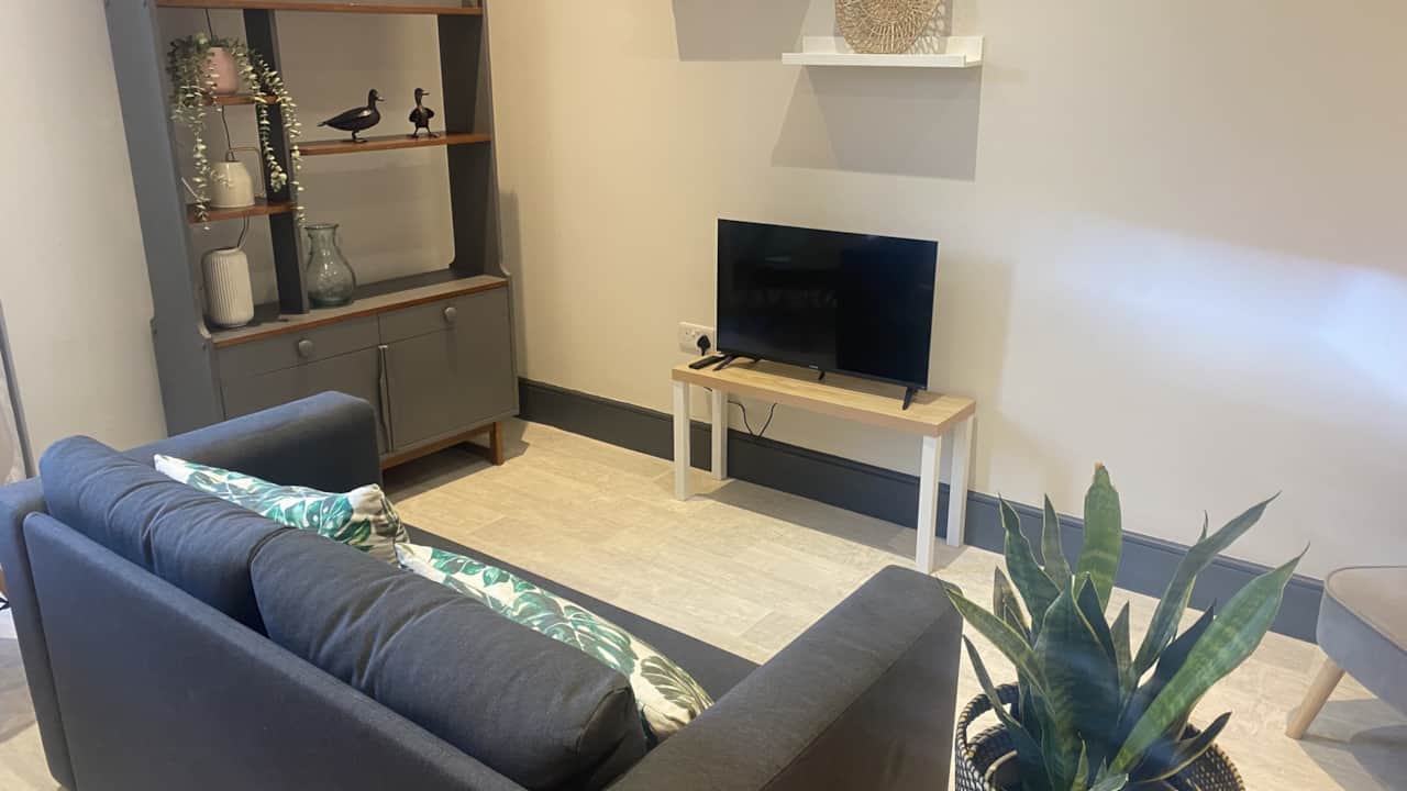 Flat 6 front room with TV