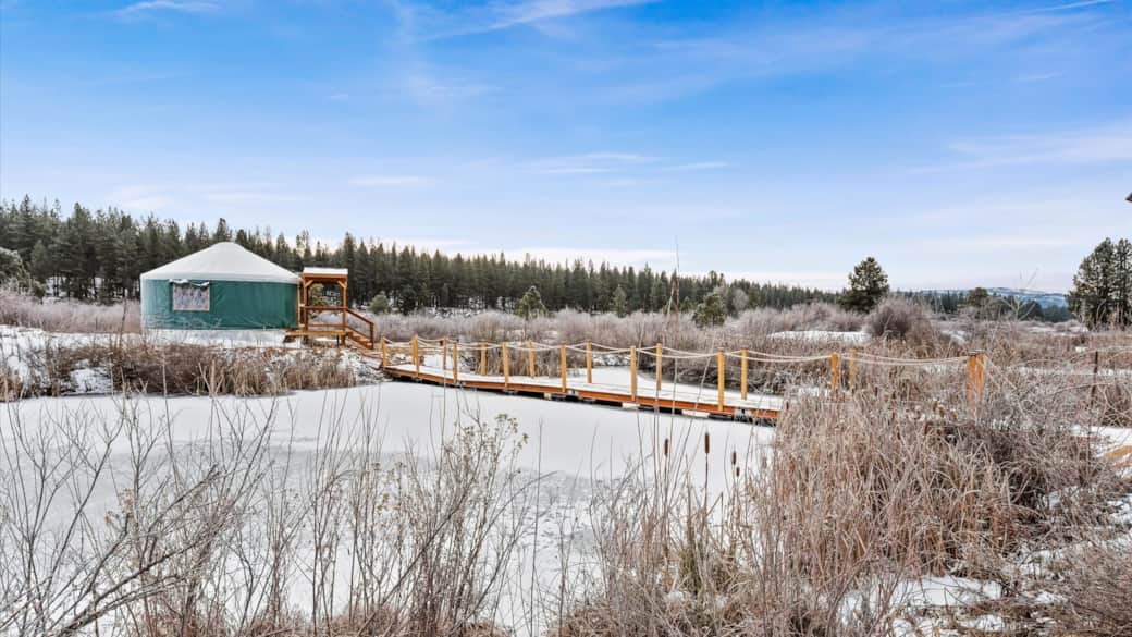 Yurt 2 Exterior and Foot Bridge