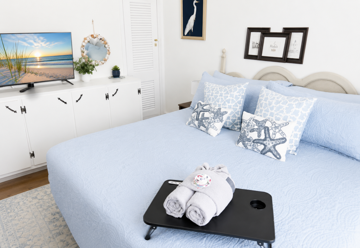 Luxury king bedroom at White Magnolia Galveston