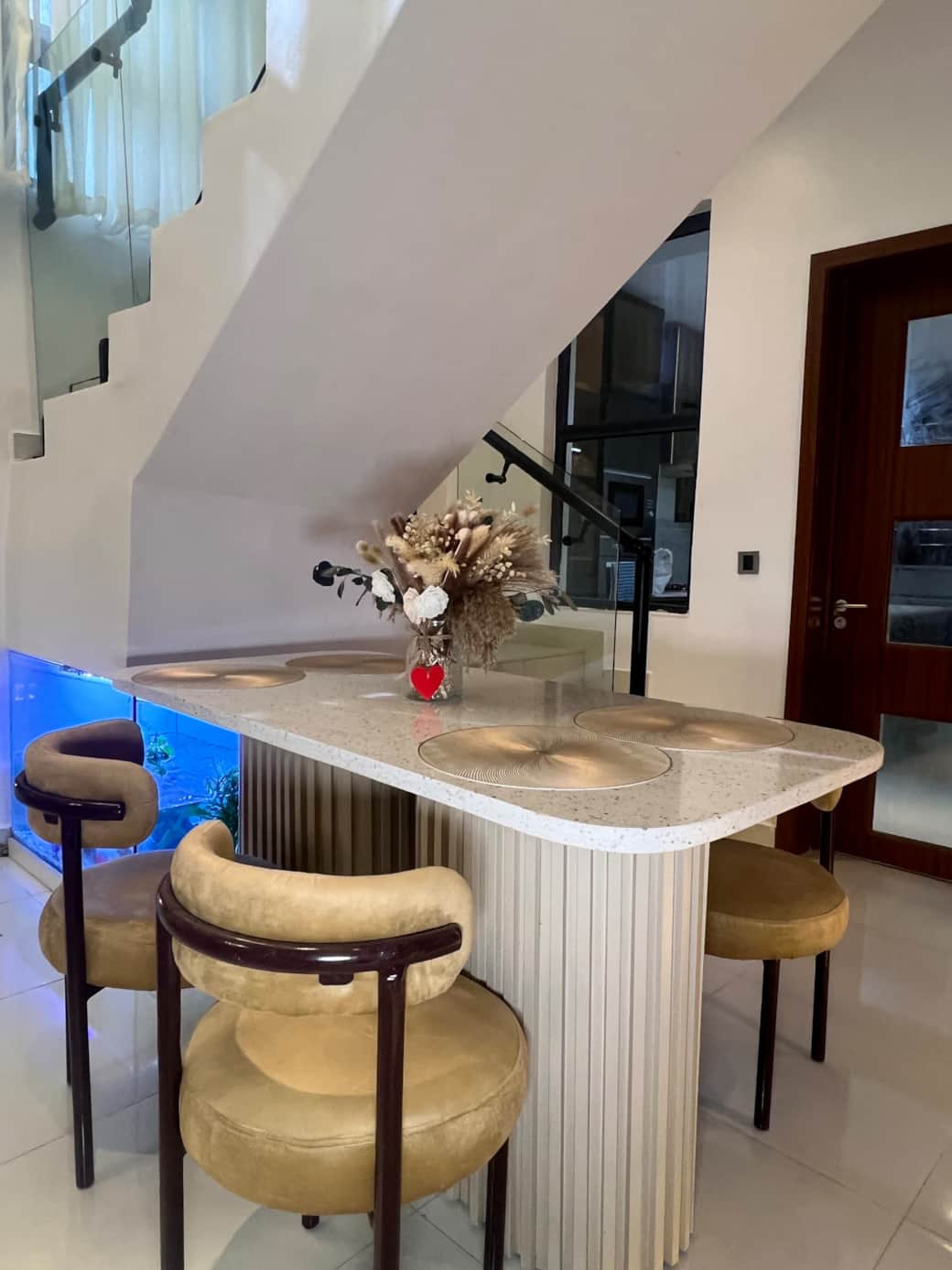 Dining area with modern bar