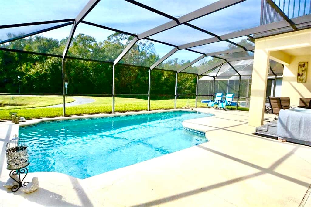 Very private pool and deck space