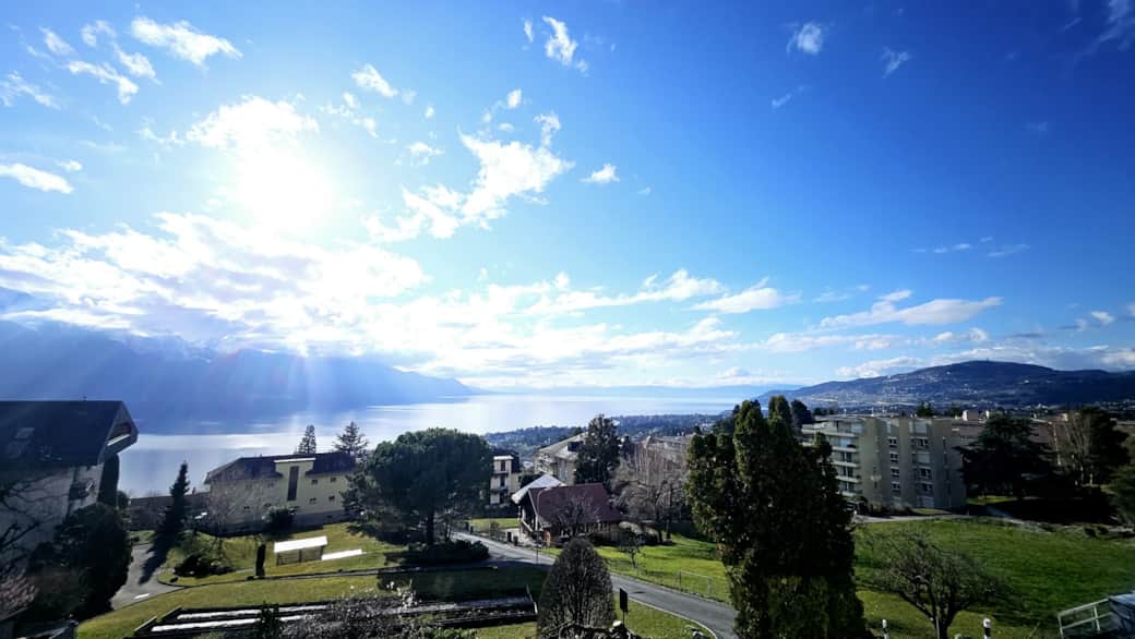 Riviera House, view from the villa of the mountains and Lake Geneva