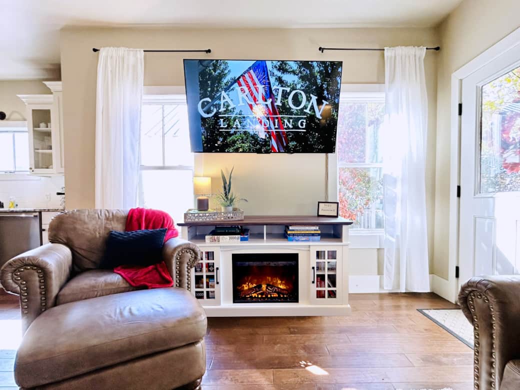 Enjoy all your favorite shows on our 65" smart TV or grab a board game or puzzle for family fun!