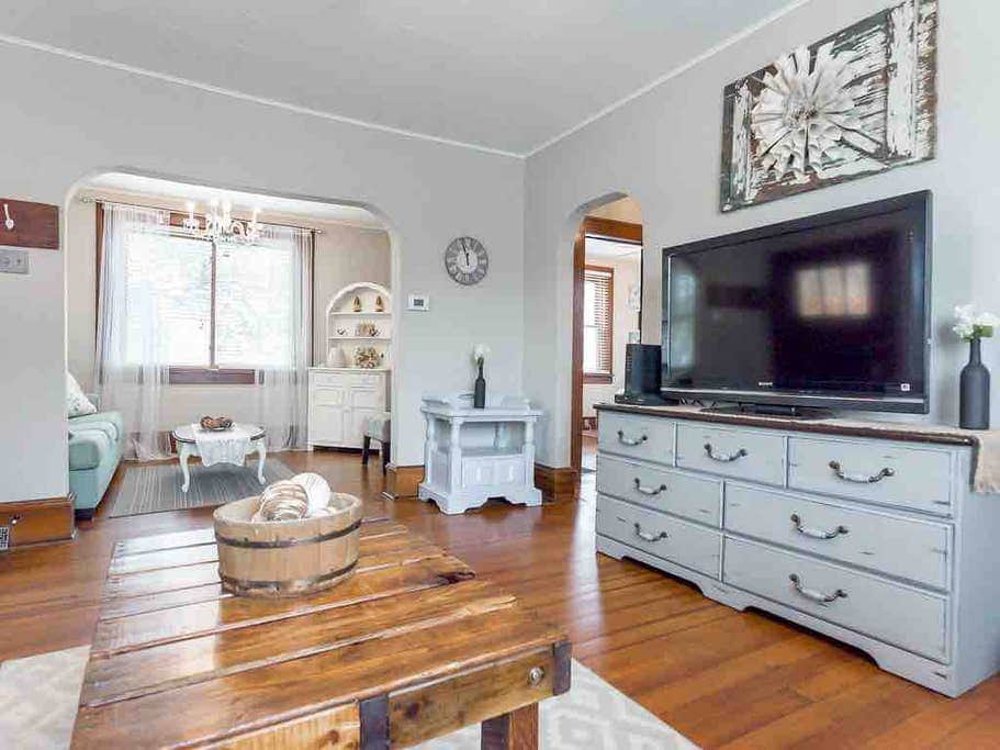 Living room looking into sitting room Living room looking into sitting room