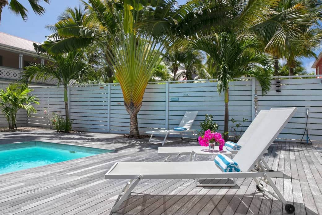 Sun beds around the pool Tukan