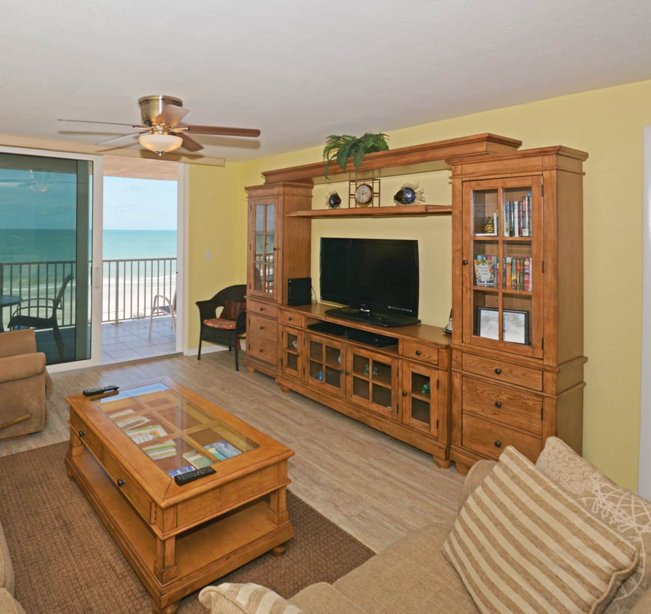 Large flat screen TV in living area