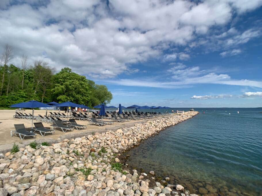 Lakefront beach view