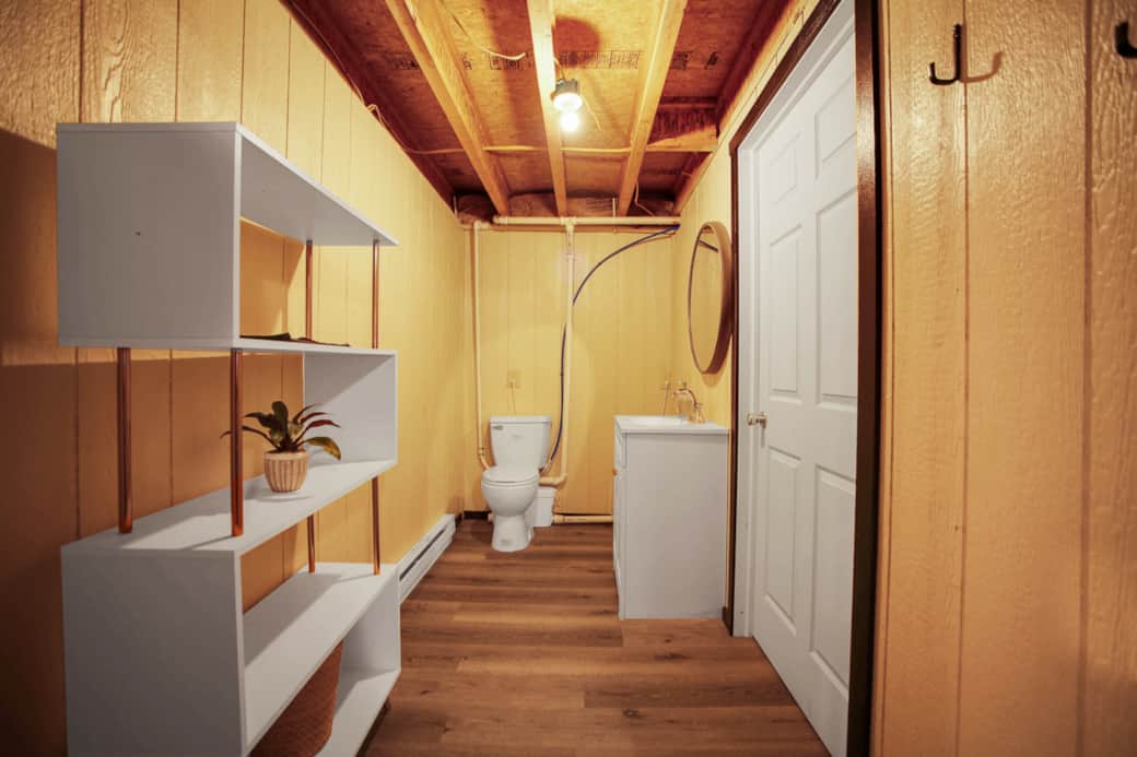 1/2 bath, walk out basement level