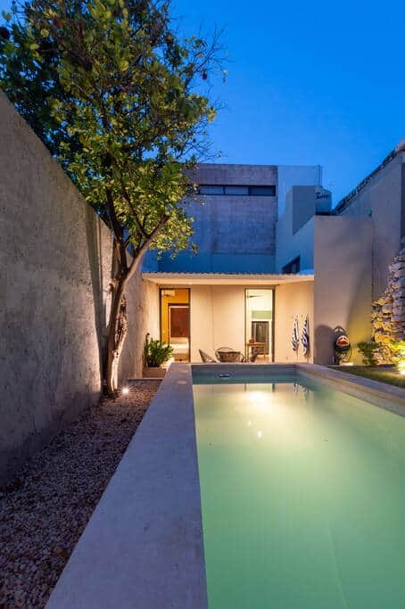 View from pool toward house