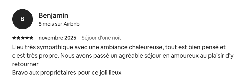 Avis Airbnb - La Cachette Secrète