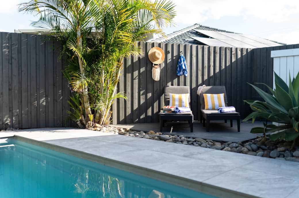 Pool loungers are perfect for relaxing after a swim in the private pool