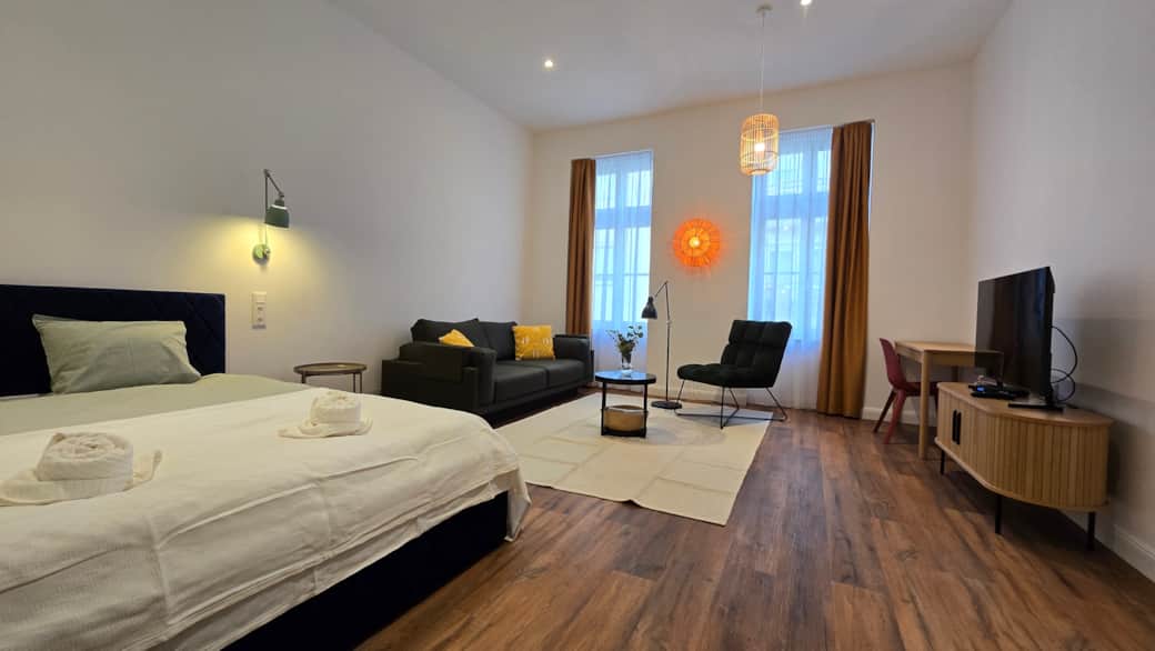 Living room and Sleeping area