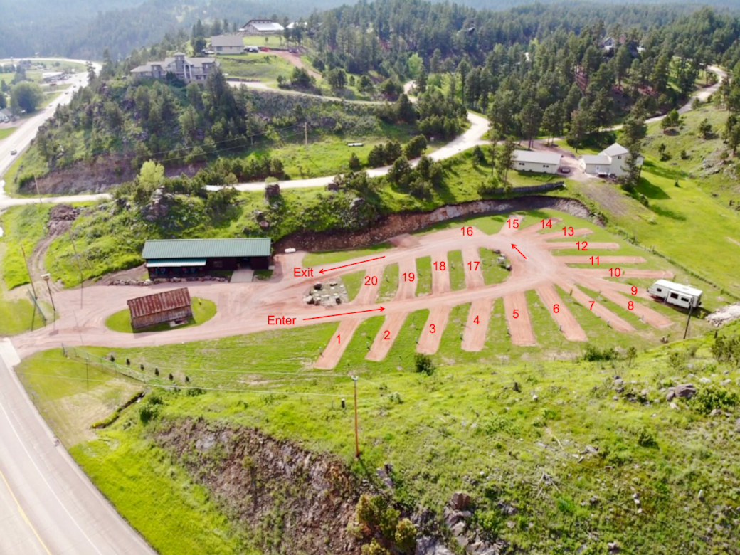 Sawtooth Campground Arial with Site Numbers