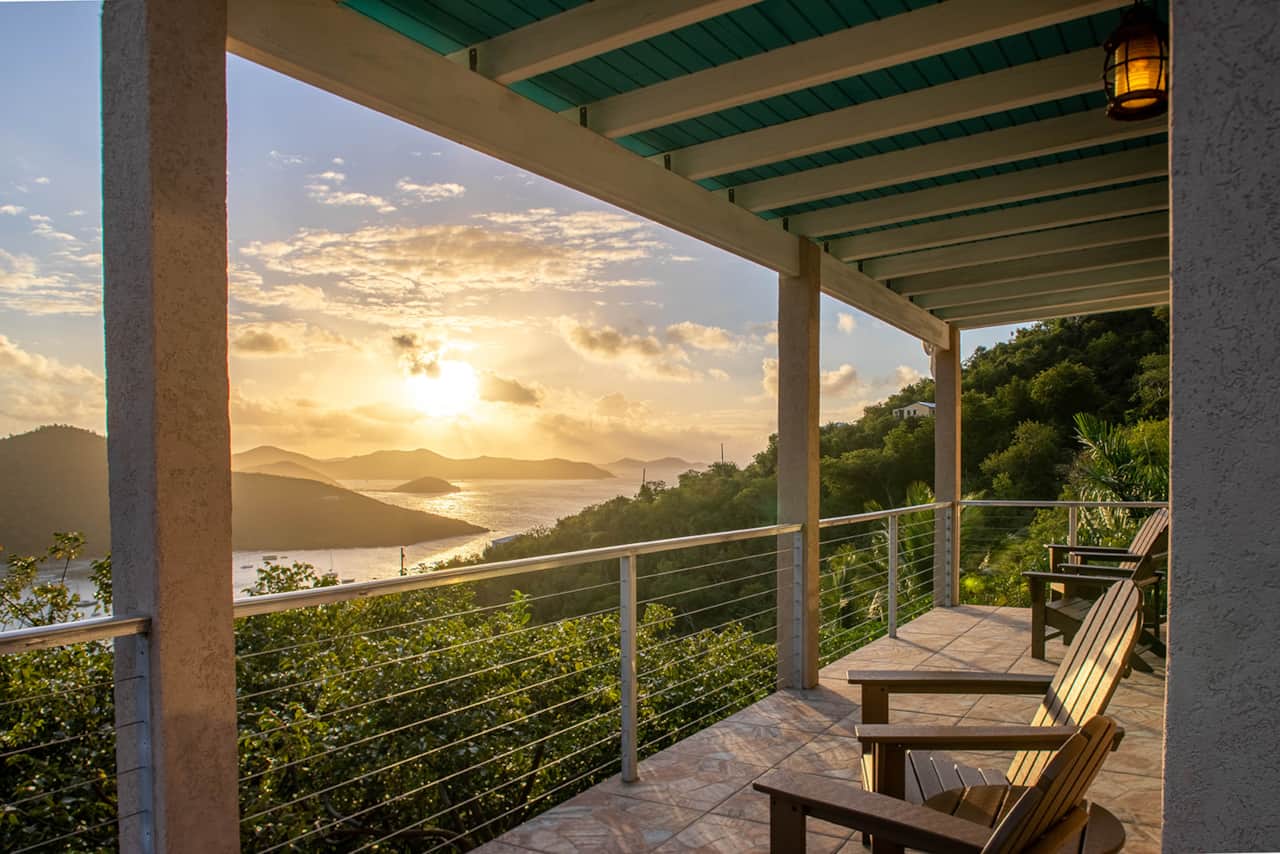 Sunrise from the covered front porch